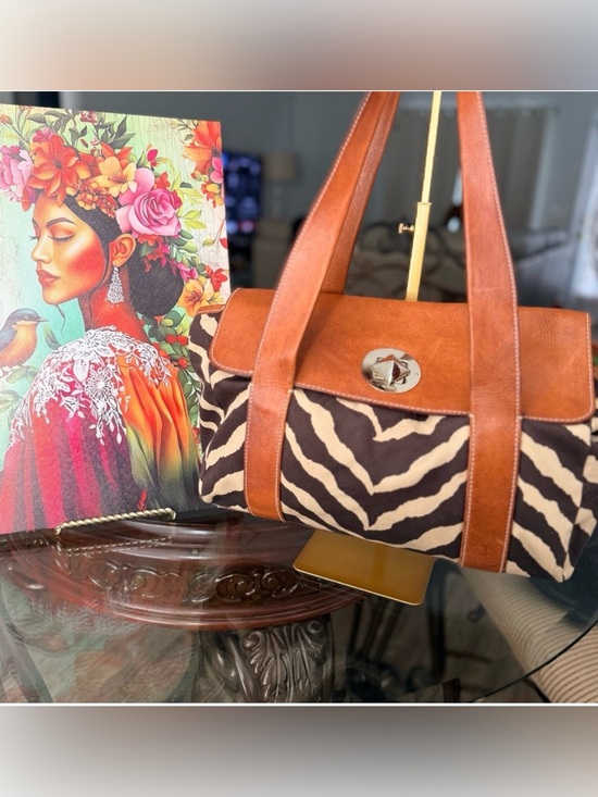 kate spade Handbags - RARE kate spade Brown Leather & Black/White Zebra Print Shoulder Bag
